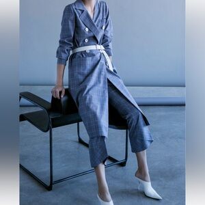 Robert Rodriguez Plaid Trench Coat Dress Belted size 0